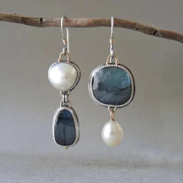 Vintage Natural Blue Stone Earrings